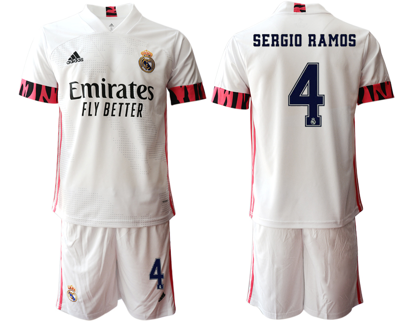 Men 2020-2021 club Real Madrid home #4 white Soccer Jerseys1